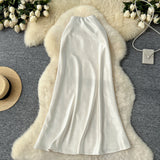 High-Grade Sensed With The Frontal Half-Dress Woman 2025 New Light Luxury High-Rise Thin A-Word Bag With A Long Skirt With A Long Tail