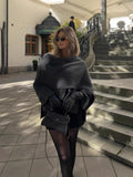 2025 Women's Autumn New Asymmetric Scarf Short Loose Knit Coat