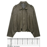 2025 Spring Pilot Jacket Bat Sleeve Zipper Loose Tuffen Jacket Women's Casual Jacket