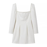 2025 Women's Autumn And Winter New Diamond-Sleeved French Waist-Sleeved Velvet Mini Dress