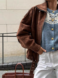 2025 Autumn And Winter New Maillard Style Retro Fashion Casual Jacket Jacket Woman