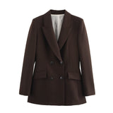2025 Spring And Summer New Women's Fashion Gun Barge Long-Sleeved Blazer Bucket Suit