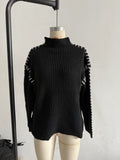 Ins New Color Splicing Wiring Design Casual Knitting Shirt Simple Light Short Thin Breathable Fashion