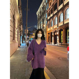 Autumn And Winter Fashion Loose Lazy Sweater Comfortable Imitation Sable Coat Female Purple French Gentle Wind Korean Version
