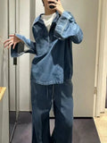 2025 Street Fashion Straight Trousers Set Women's Spring Top Denim Casual Dress