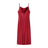 Women's Clothing 2025 Spring New Fashion Texture Texture Swing Tie Slings Fansuit Dress