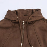 Women's 2025 Explosion ZA Loose-Fitting Velvet Effect Jacket Jacket