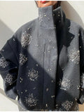 Exploding Autumn/Winter 2025 Fashion Personality Zipper Style Dazzling Dazzling Jacket Jacket This Jacket
