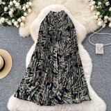 Chiffon Half-Dress Dress Woman Autumn 2025 New Shade Across The Flowing Large Umbrella Skirt Folded Flower A Word Half Skirt
