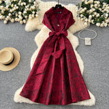 High-End Exquisite Dress Dress Women 2025 Summer Straps To Cover Short-Sleeved Grand Dress