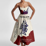Women's New 2025 Spring Dress Solid Color Sexy U-Neck Waist Folding Sling Dress