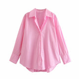 2025 Street Fashion New Women's Clothing City Autumn Multi-Color V-Neck Casual Shirt