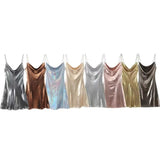 Women's Clothing 2025 Winter New Fashion Banquet Bright Metal Collar Short Sling Dress
