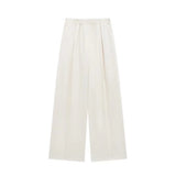 2025 Summer New Women's Casual V-Neck Bow Tie And Suit Top Straight Trousers Set