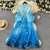 High-Grade Collar Nail Bead Lantern Sleeve Pearl Belt To Collect Long-Term Printed Pressure Skirt