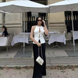 2025 Summer New Women's Bow Hanging Neck Collar Shorts Skirt