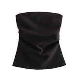 Summer Fashion Folded Women's New Trend Brag Vest Solid Color Bhise Repair Body Small Top