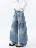 Velvety Broad-Legged Jeans Men's Spring And Autumn Tide Brand Loose Water Wash Bag Cutter Trousers