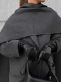 Autumn And Winter New Scarf Neckline Plus Long Hair Coat 2025 Fashion Lady's Coat