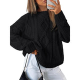 Women's Dress 2025 Knitted Women's Oversized Thick Knit Round Sweater Casual