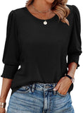 25 Color Women's Clothing 2025 Autumn Loose Leisure Printing Seven-Sleeve Round-Neck T-Shirt Top