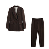 2025 Spring And Summer New Women's Fashion Gun Barge Long-Sleeved Blazer Bucket Suit