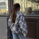 2025 Autumn And Winter New Women's Design Sense Of Leisure With Long-Sleeved Printed Cotton Jacket
