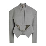 2025 Autumn Fashion New Women's Long-Sleeved Coat Waist Tie Temperament Top