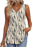 2025 New Women's Vest Flowing Lotus Leaf Side Top Women's Elegant Sleeveless V-Neck Doll Vest