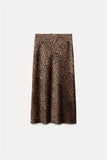 2025 Autumn New Women's Fashion Silk Silk Texture Multi-Color Printing Fan Flute Skirt