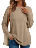 2025Temu Women's Long-Sleeved Top Loose Autumn Winter De Velvet Casual Collar Jersey