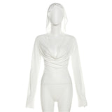 2025 Summer New Women's Fashion Sexy Solid Color Folding Hood Repair Waist Open Umbilical Sunscreen