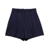 Women's 2025 Spring New Fashioned Colored Flax-Blend Vest + Shorts Set