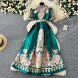 French Retro Style Printed Dress Women's Summer Strap High Sense Design Light Luxury Temperament Chic Dress