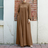 2025 New Muslim Women's Clothing Middle Eastern Arab Style Zippered Open-Shirt Into The Bag Temperament Loose Dress