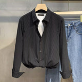 Striped Shirt Men's Long Sleeves Fall New Anti-Ringhold Small Casual Shirt Business High-End Shirt