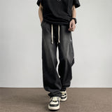 Fashion Niche Jeans Men 2025 New Spring And Autumn High Street Retro Old High Street Wide Legs Long Pants