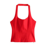 2025 Summer New Slimming Women's Short-Skinned Waistcoat Women's Back-To-Back Top