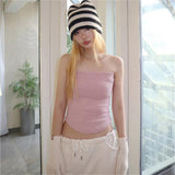 2025 Summer New Women's Fashion Trend Pure Color Street Hot Girl With Chest Vest Outside The Top Woman