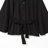 Women's Clothing 2025 New Fashion Temperament Waist Cape High-Neck Coat