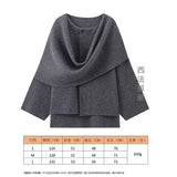 2025 Women's Autumn New Asymmetric Scarf Short Loose Knit Coat