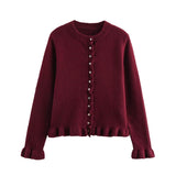Women's Clothing 2025 Spring New Fashion Casual Temperament Folding Decorative Knit Coat