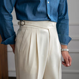 Straight Casual Suit Pants Men's Autumn Business Retro Niche Trousers High Street Hanging Trendy Comfortable