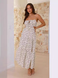 Women's Clothing 2025 New V-Neck Sleeveless Solid Color Splicing Large Swing Long Dress
