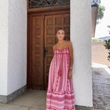 Women's Clothing 2025 Spring New Fashion Crochet Stitched Knitted Dress Holiday Style Sling Skirt