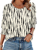 25 Color Women's Clothing 2025 Autumn Loose Leisure Printing Seven-Sleeve Round-Neck T-Shirt Top