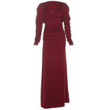 Autumn 2025 New Women's Fashion Temperament Sexy Tight Wrinkles V Collar High-Waist Long Sleeve Dress