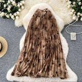 Chiffon Half-Dress Dress Woman Autumn 2025 New Shade Across The Flowing Large Umbrella Skirt Folded Flower A Word Half Skirt