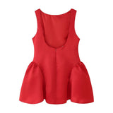One-Word Collar Sleeveless Sleeveless Skirt 2025 Summer-Loved Back Dress Dress Body A-Word Mini Dress