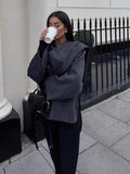 2025 Women's Autumn New Asymmetric Scarf Short Loose Knit Coat